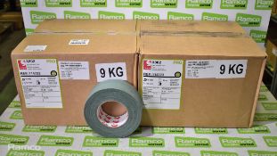 2x boxes of Scapa Green cloth fabric adhesive tape - 50mm width x 50m length 16 per box