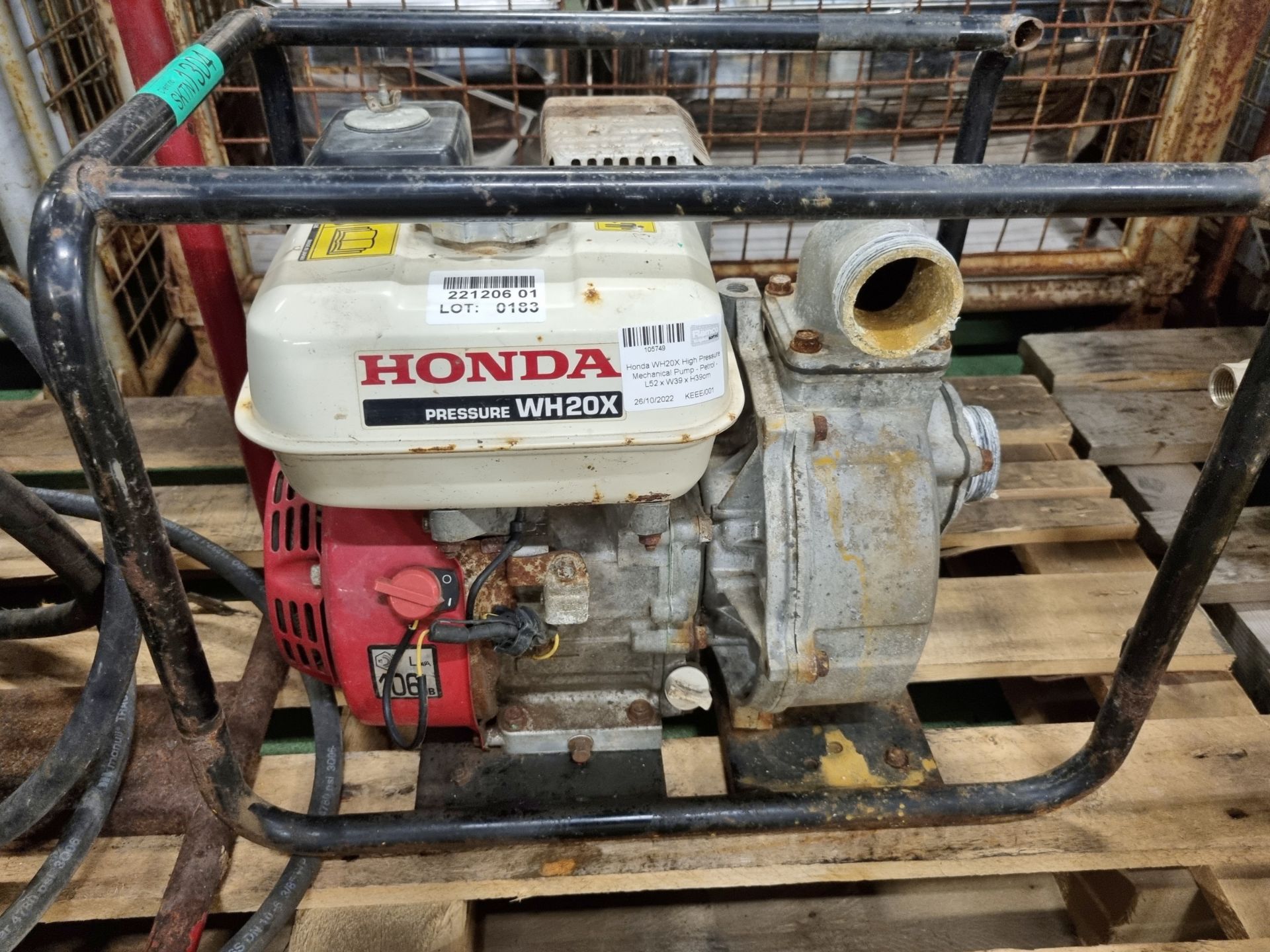 Honda WH20X High Pressure Mechanical Pump - Petrol - L52 x W39 x H39cm - Image 6 of 11