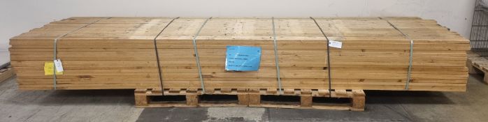 Pallet of 4 inch x 1 inch (10x2.5cm) softwood, heat treated and debarked (GBFC-0452 DBHT)