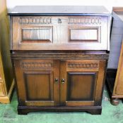 Vintage writing bureau/cabinet desk - dimensions: 86x44x100cm
