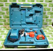 Makita cordless drill with spare 12v battery and battery charger in hard case