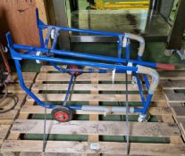 Blue single oil drum carrier trolley