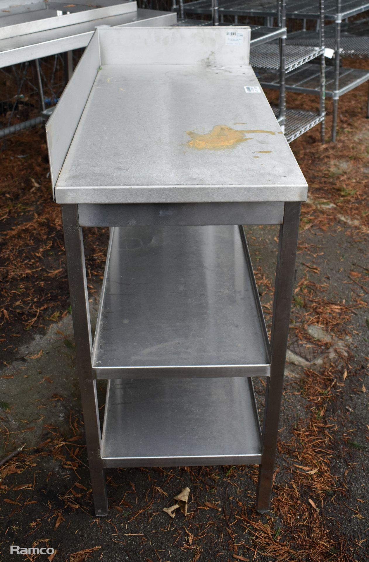 Stainless Steel left-hand 3-tier table L 44 x W 83 x H 90cm - Image 4 of 4