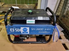 SDM SH3000 Honda GX200 6.5hp petrol generator - 110V output
