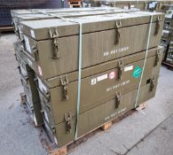 9x Green Metal storage containers - 125x30x30cm