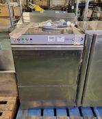 Classeq Hydro 750 front loading dishwasher, rack size 50 x 50cm, overall size 55 x 63 x 85cm