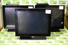 3x Aures Yuno 15" touch screen till monitors