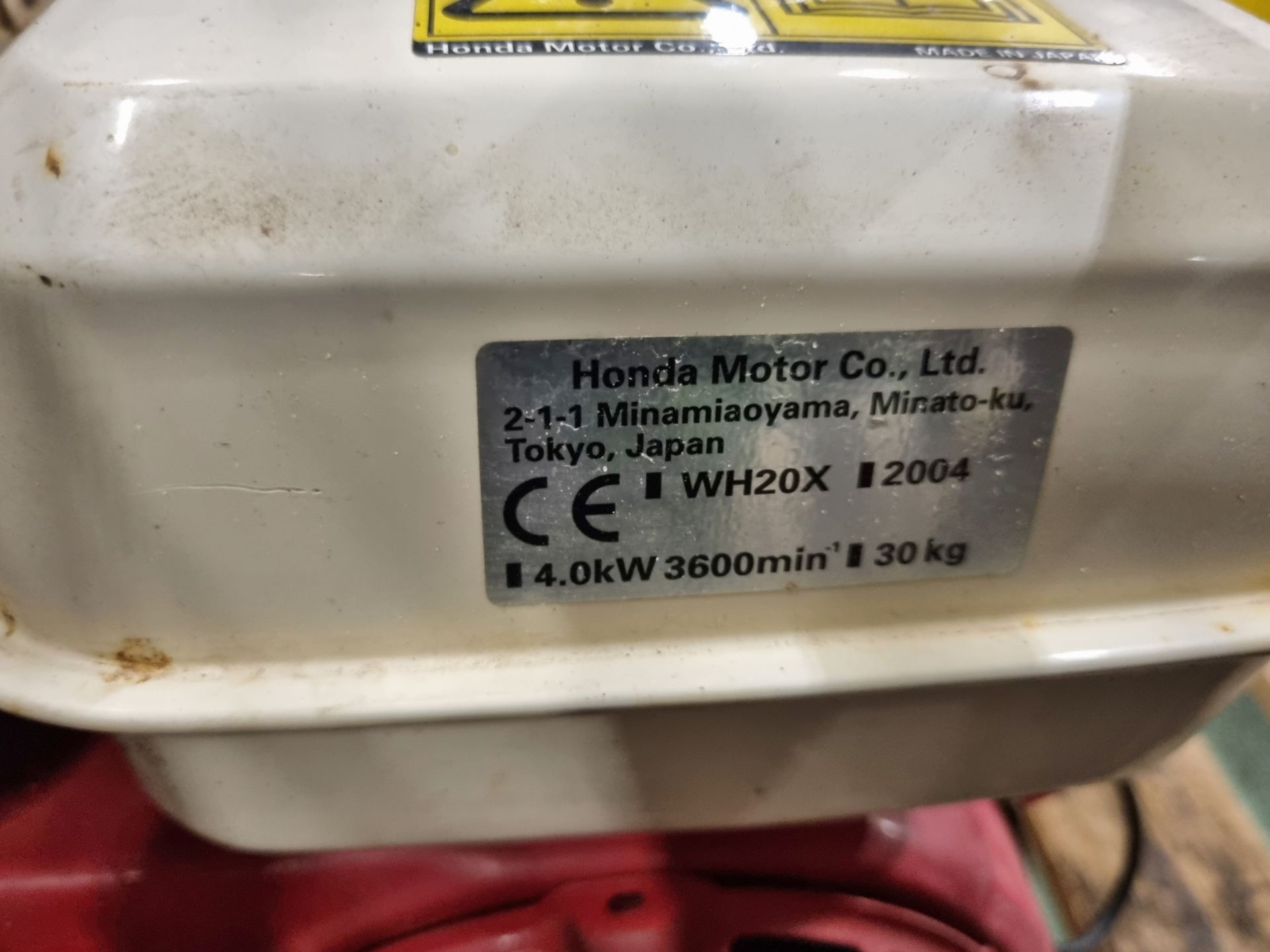Honda WH20X High Pressure Mechanical Pump - Petrol - L52 x W39 x H39cm - Image 7 of 11