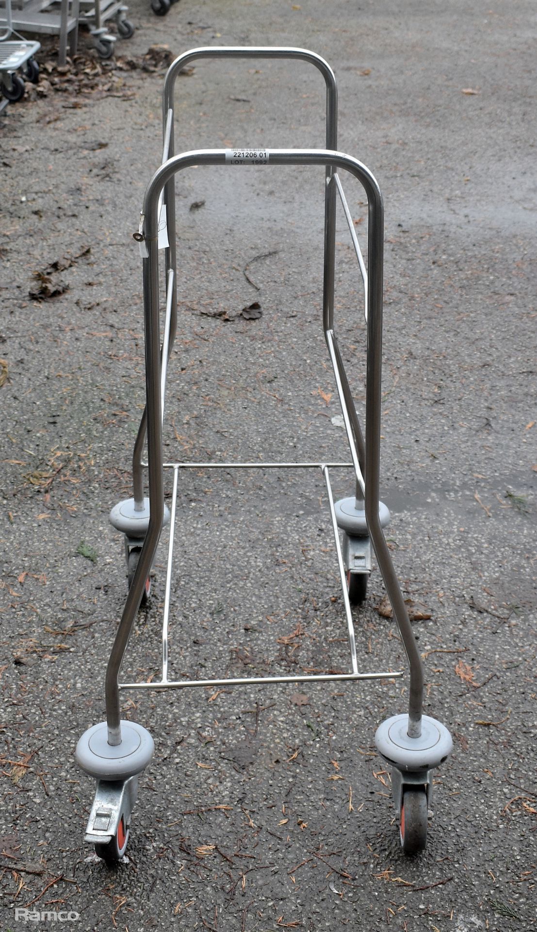 Stainless steel trolley on wheels - Image 2 of 4