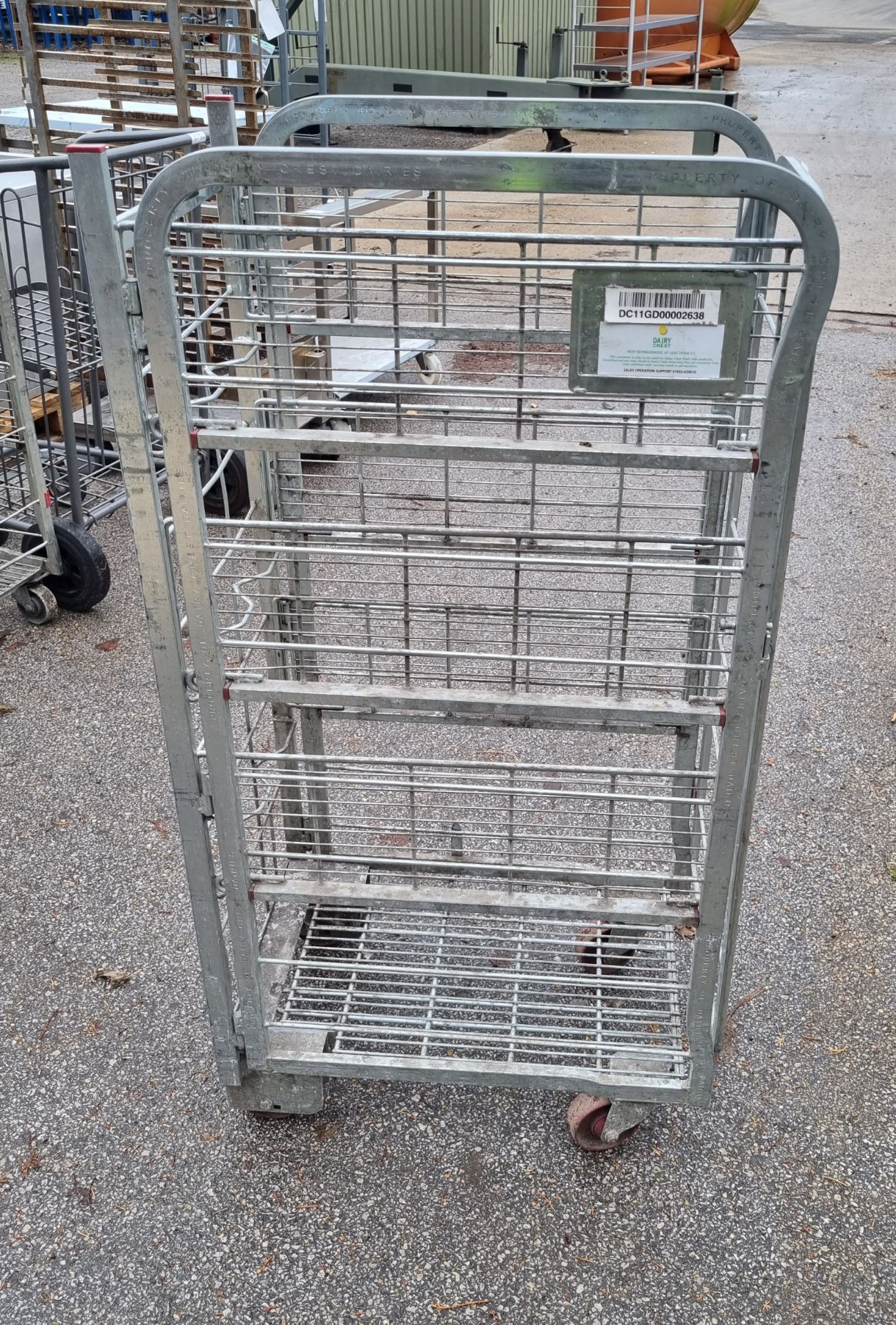 4 sided roll cage milk trolley - 45x65x125cm