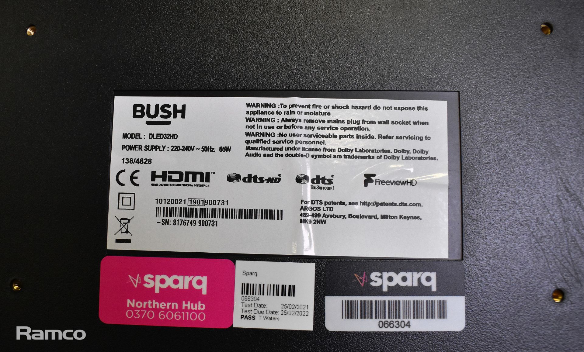 Bush DLED32HD 32" TV - no stand - in cardboard box - Image 3 of 4