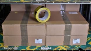 8x boxes of black & yellow warning adhesive tape 50mm x 33M - 6 per box