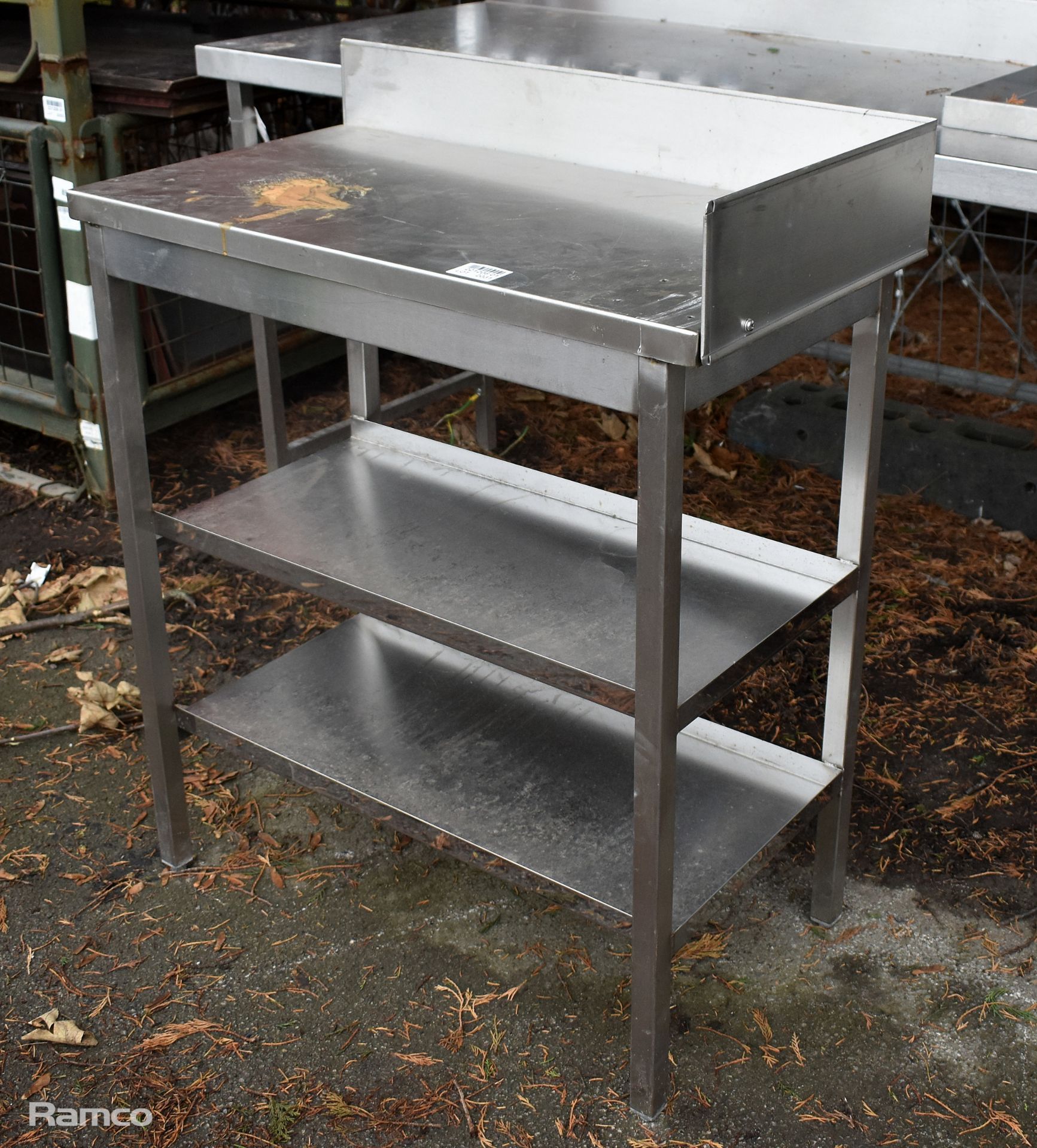 Stainless Steel left-hand 3-tier table L 44 x W 83 x H 90cm - Image 3 of 4