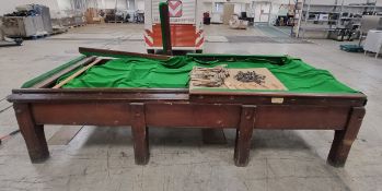 George Wright and Co Ltd full size snooker table - overall dimensions: 380 x 200 x 90cm