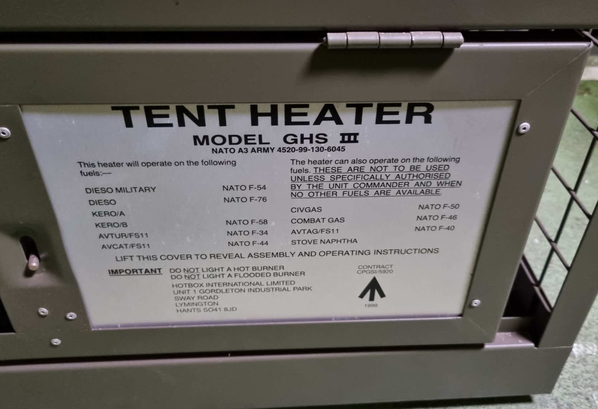 Tent Heater Model GHS 3 - see pictures for accessories included - Image 3 of 4