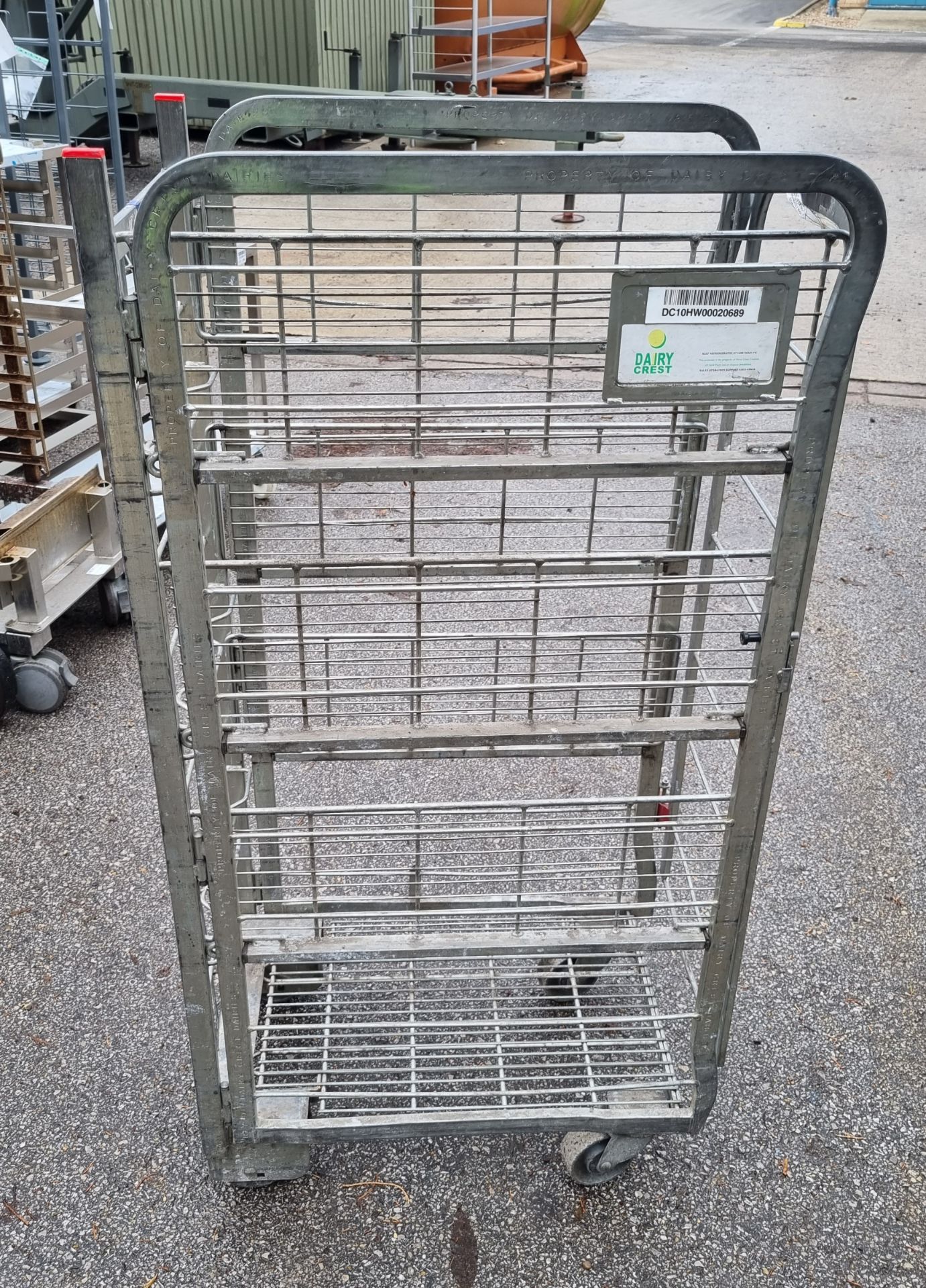 4 sided roll cage milk trolley - 45x65x125cm