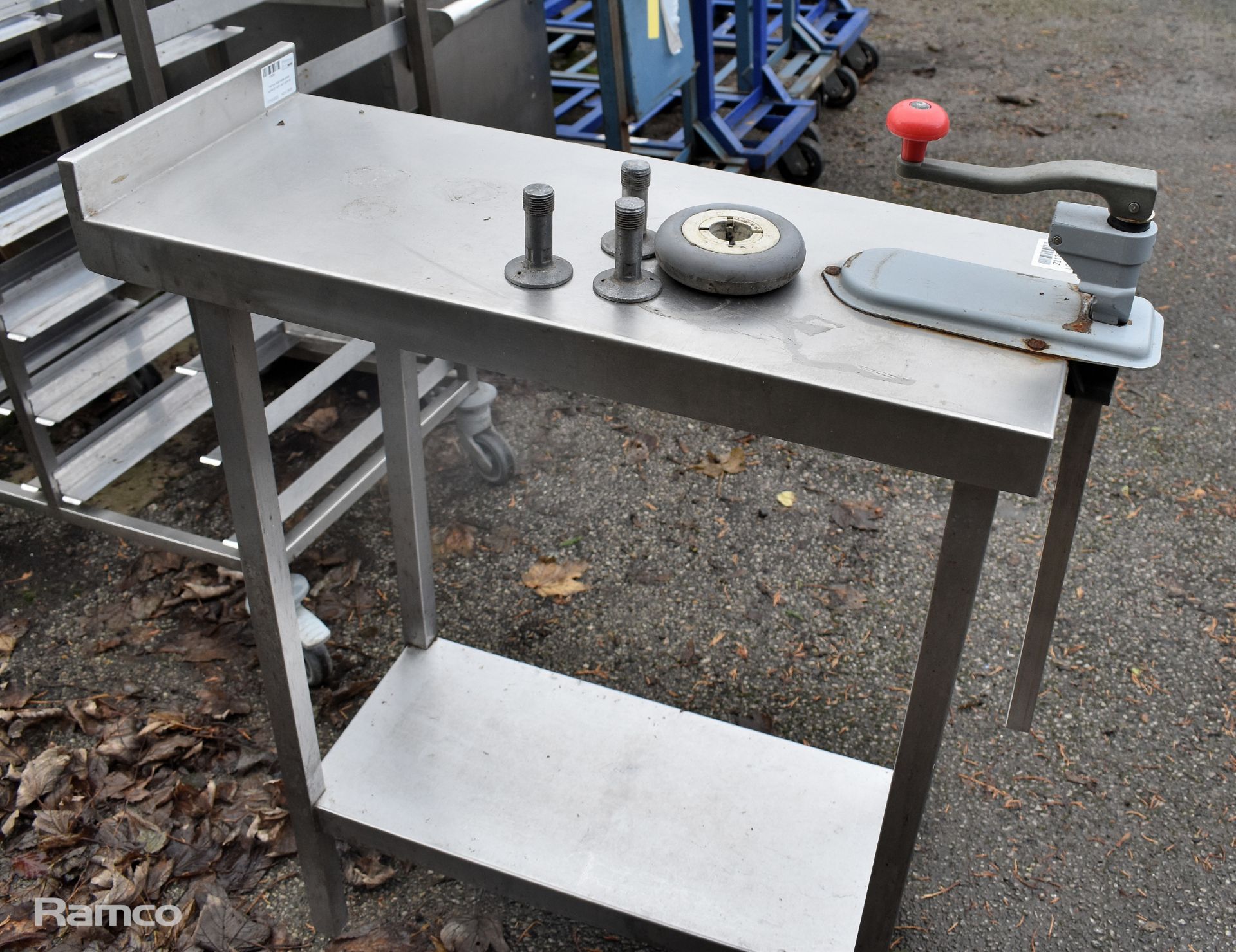 Narrow stainless steel worktop with can opener - L300 x D750 x H980mm - Image 3 of 3