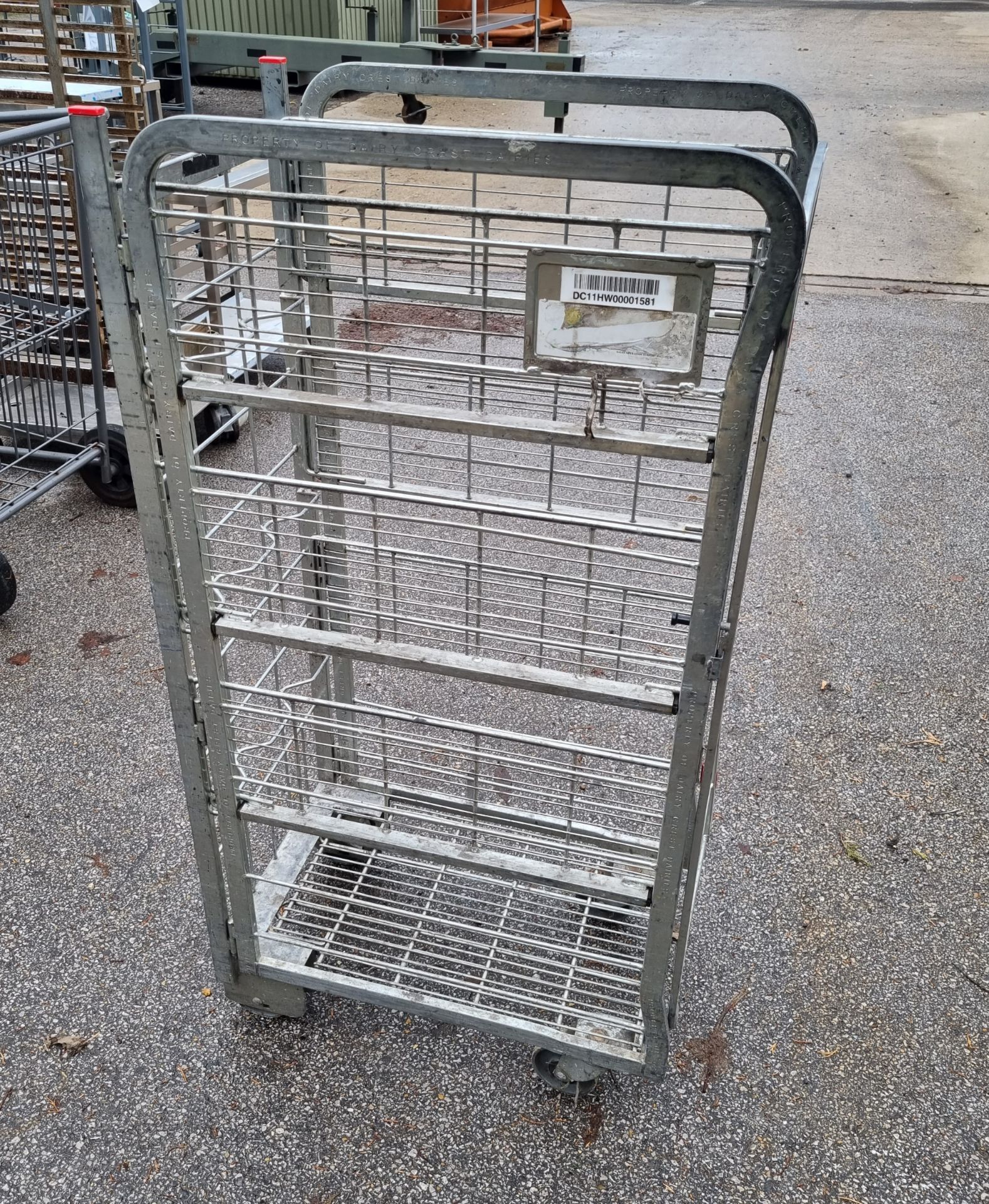 4 sided roll cage milk trolley - 45x65x125cm