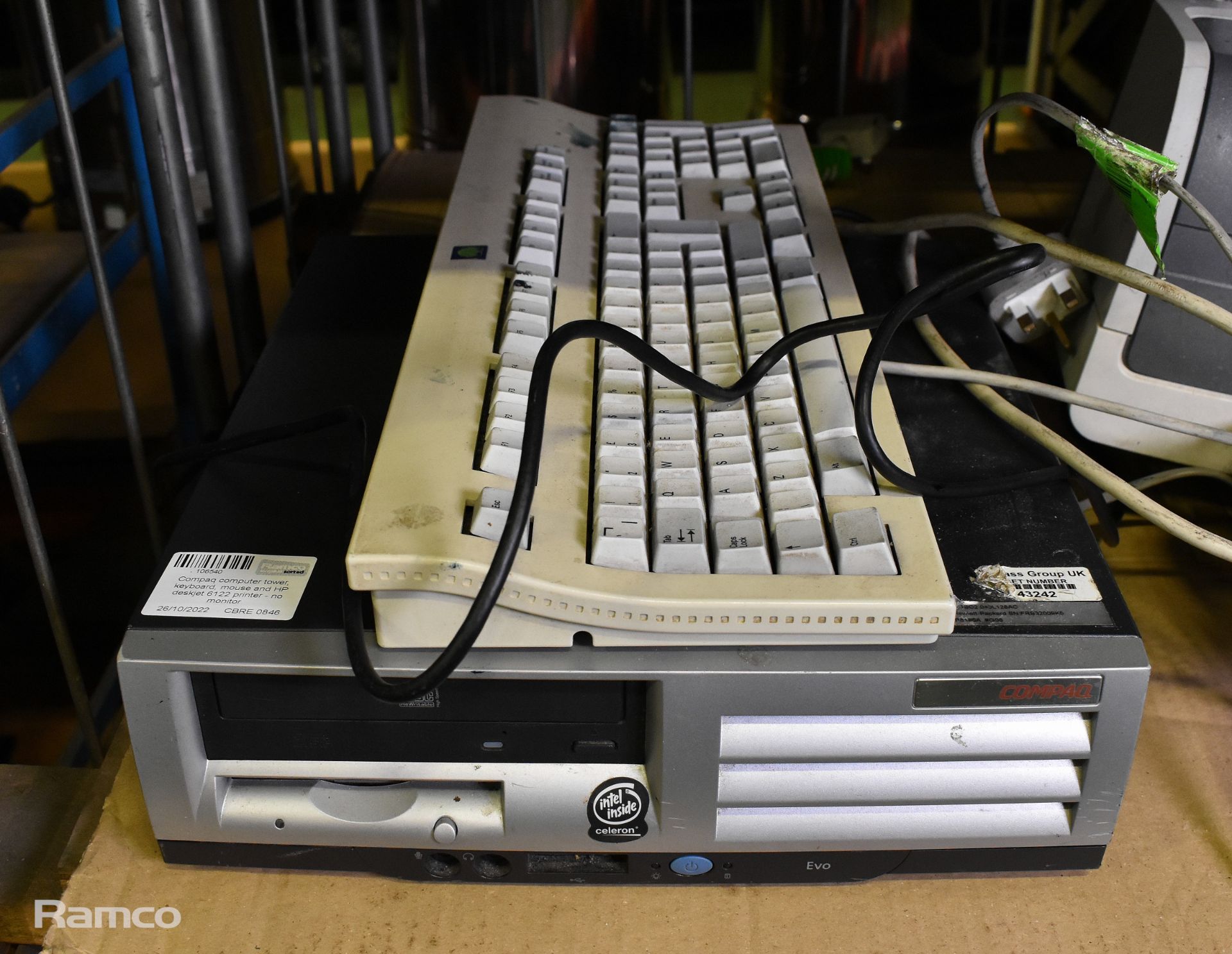 Compaq computer tower, keyboard, mouse and HP deskjet 6122 printer - no monitor - Bild 3 aus 5