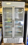 Frost-Tech UDGC75/100 upright double door display fridge - L 99 x W 84 x H 204cm
