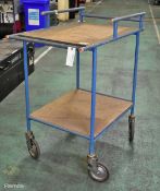 Blue frame 2-tier trolley - L 60 x W 102 x H 113cm