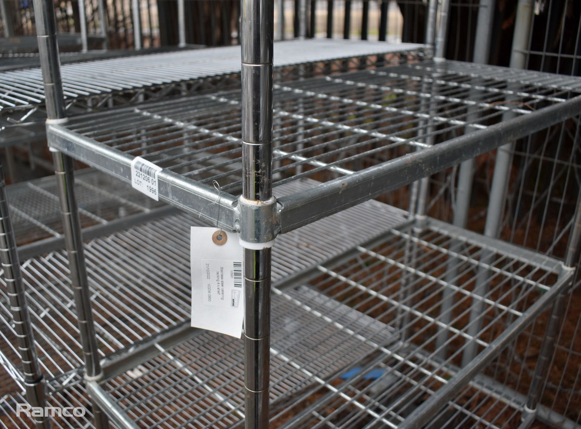 Stainless steel 4 shelf racking - L1050 x D450 x H1700mm - Image 3 of 3