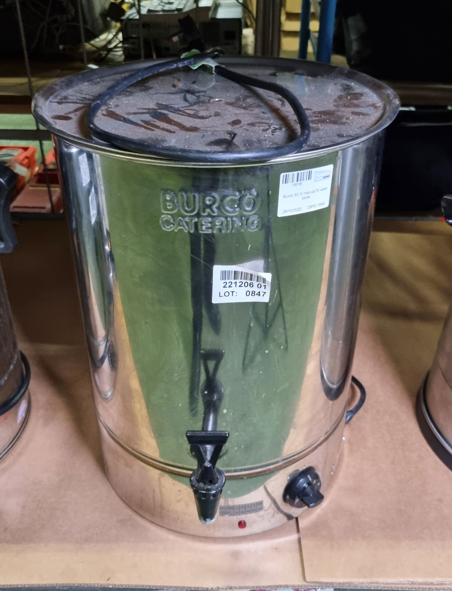 Burco 30 litre manual fill water boiler - damaged lid