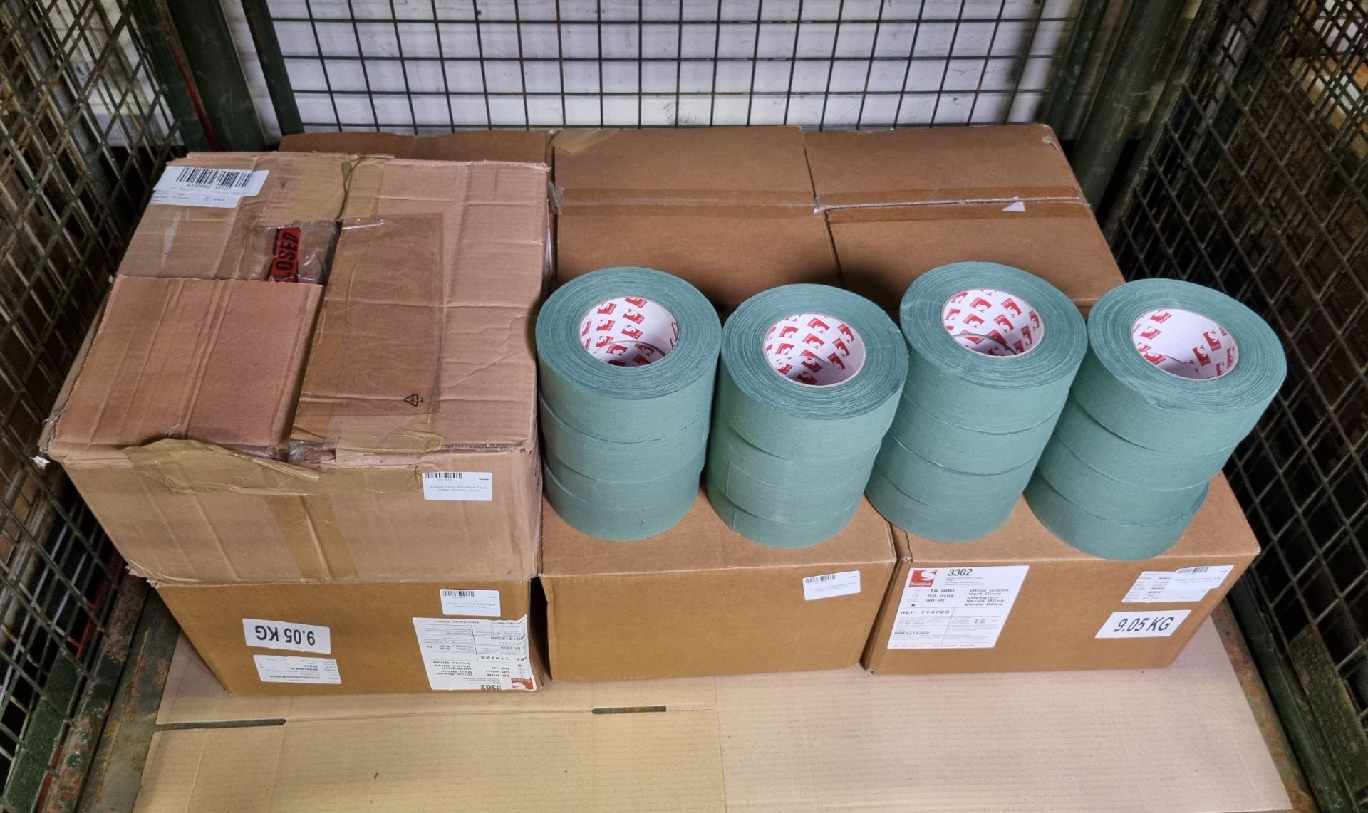 8x boxes of Scapa Cloth Adhesive Tape Green 50mm x 50m - 16 per box (16 rolls have no box) - Bild 2 aus 5