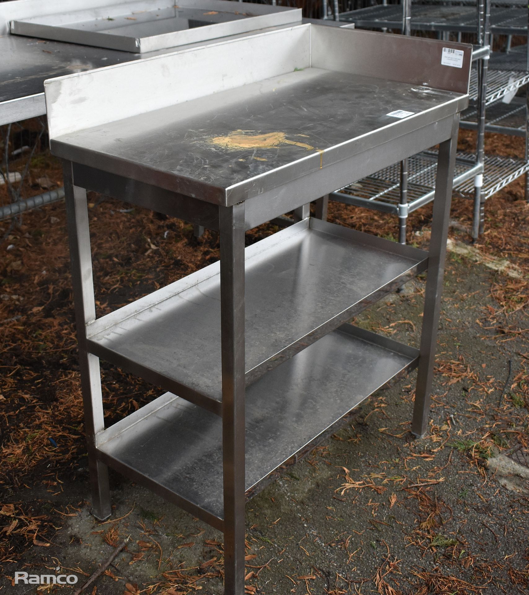 Stainless Steel left-hand 3-tier table L 44 x W 83 x H 90cm - Image 2 of 4