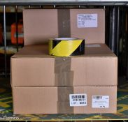 4x boxes of black & yellow warning adhesive tape 50mm x 33M - 6 per box