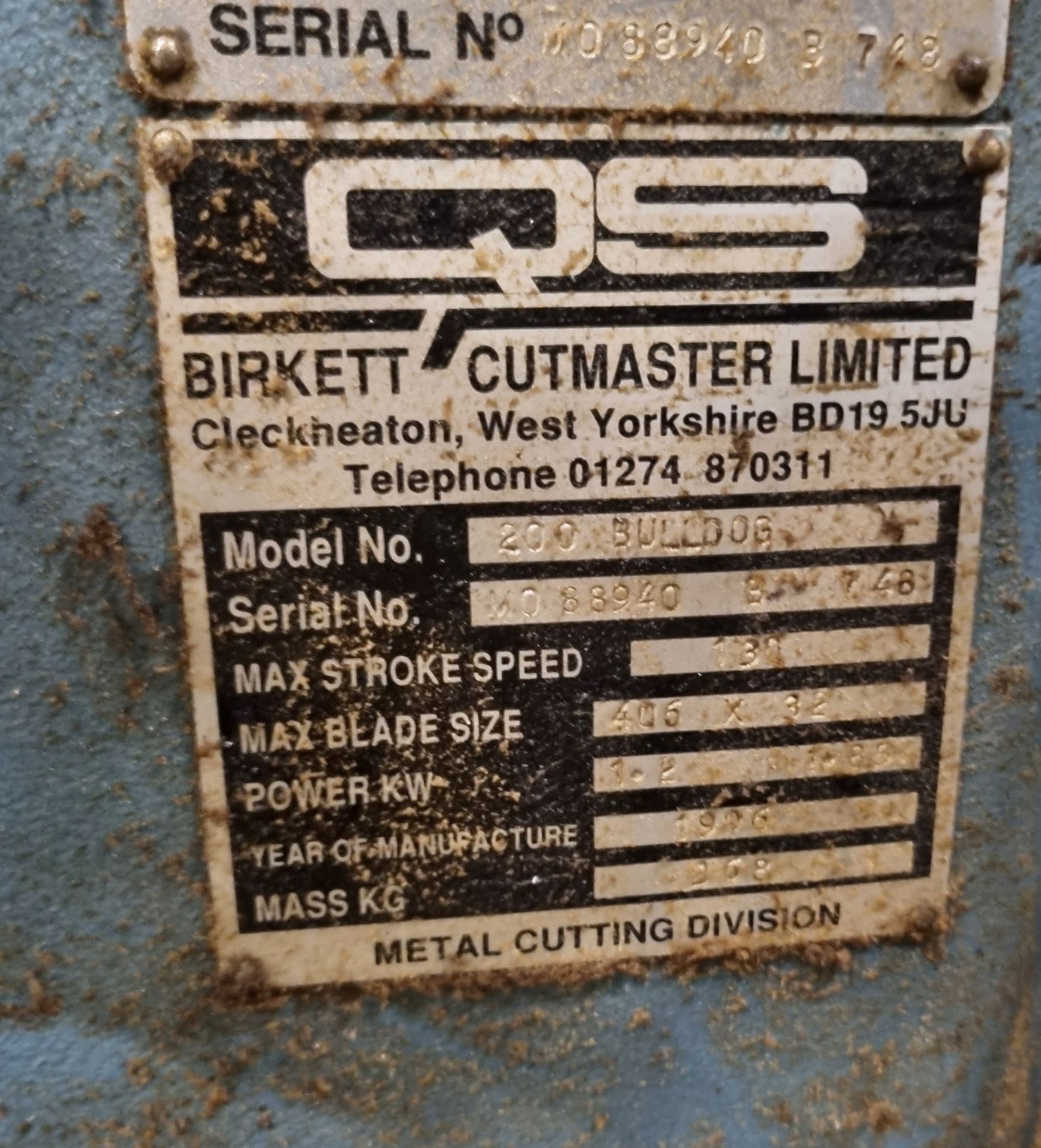 Birkett Cutmaster Ltd BD200 power hacksaw - 415V - Bild 6 aus 15
