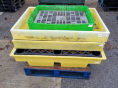 4 drum workstation oil bund spill tray, 2 drum workstation oil bund spill tray - missing platform