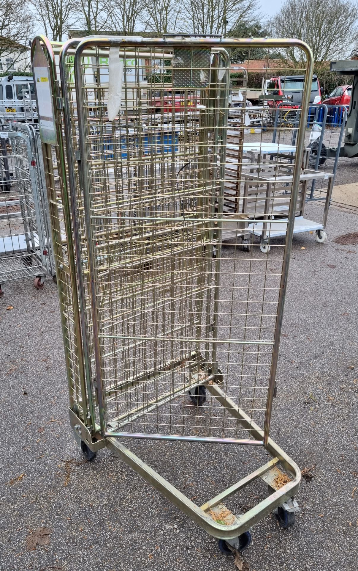 3x 4 sided roll cage trolley - 70x80x165cm - Image 3 of 3