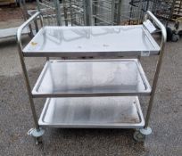 Stainless steel trolly on wheels 3 x shelf