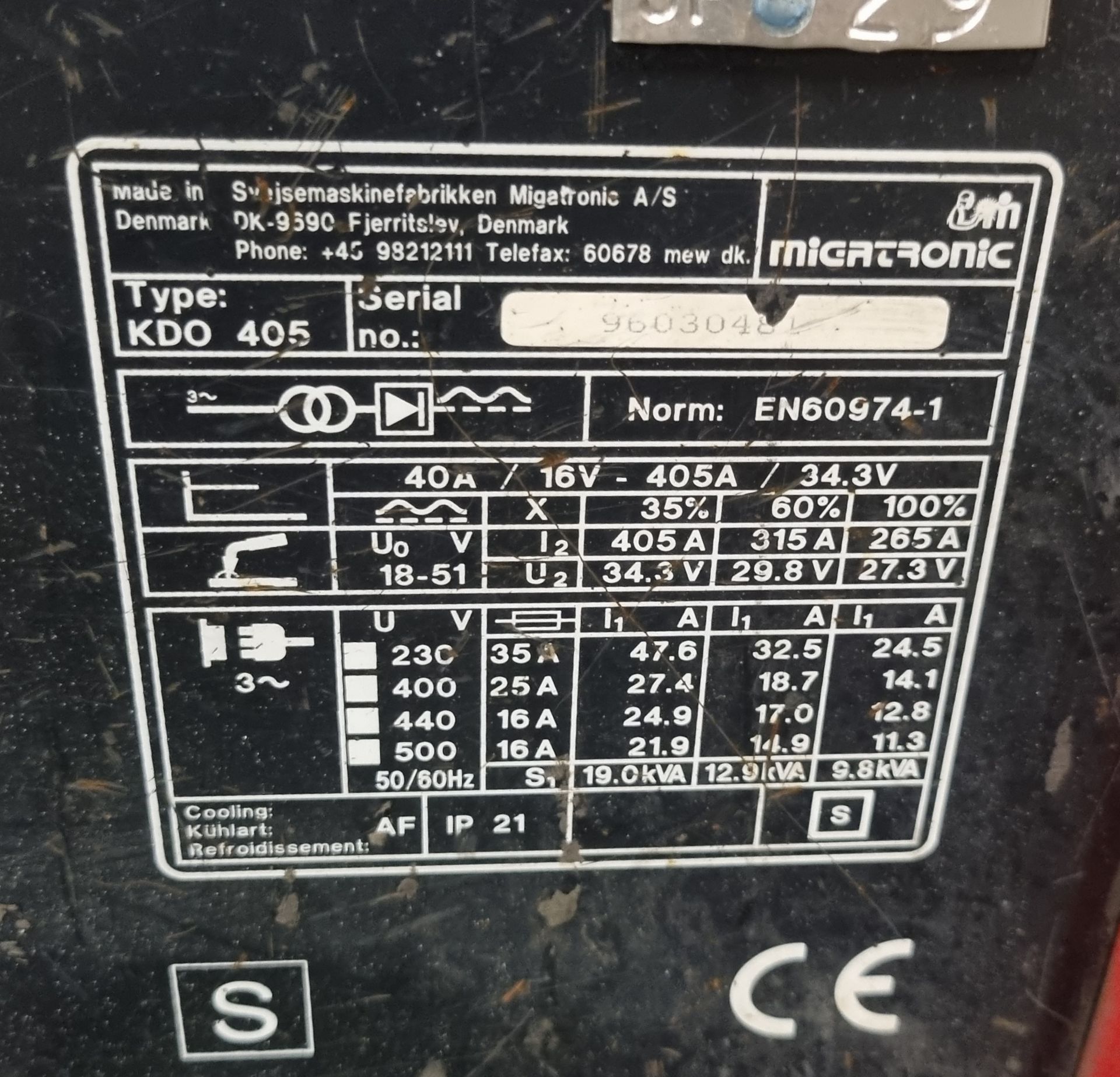 Migatronic Dynamig KDO 405 MIG Welder with KT320 (missing dial) - Image 5 of 5