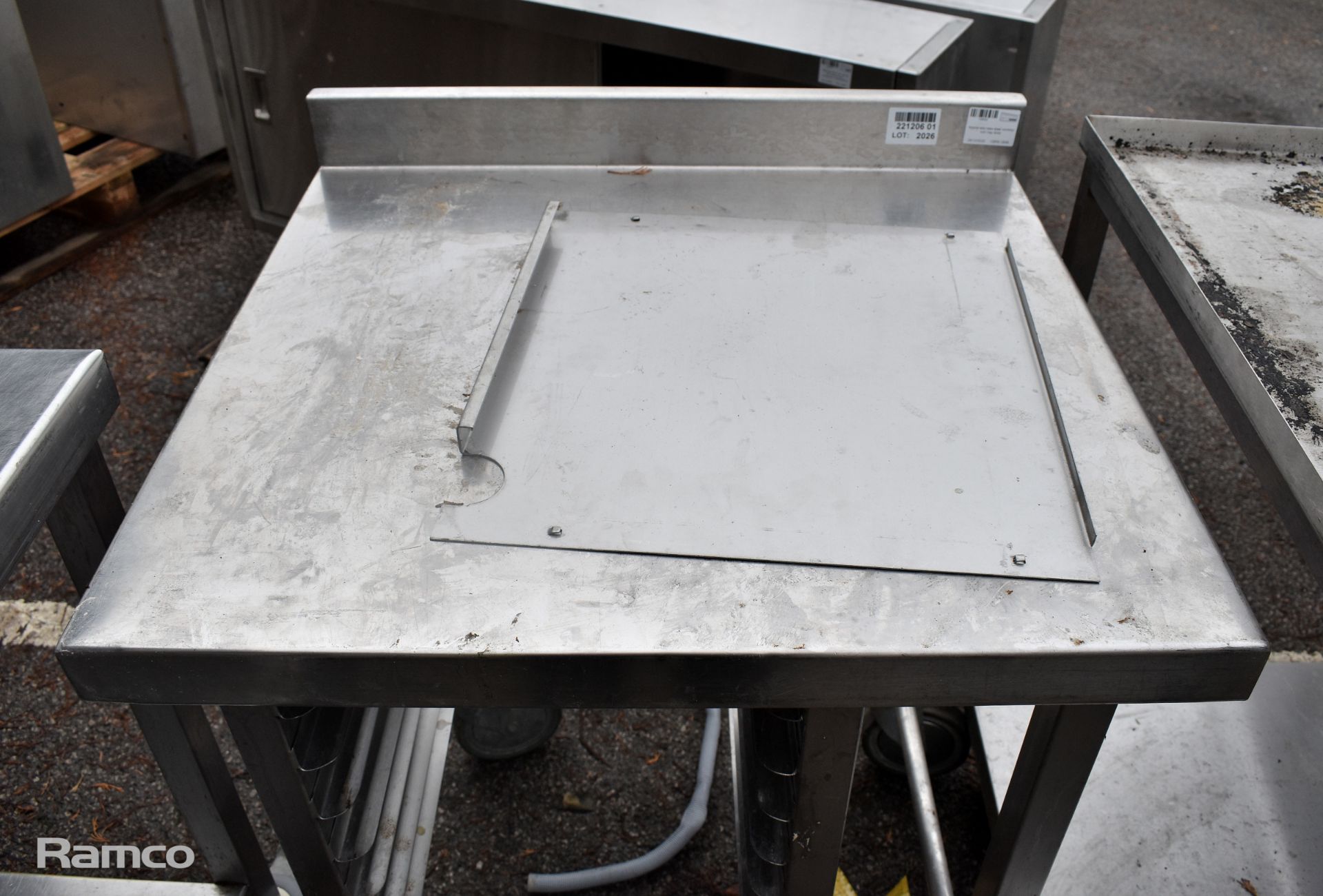 Mobile stainless steel worktop with tray slots - Image 2 of 3