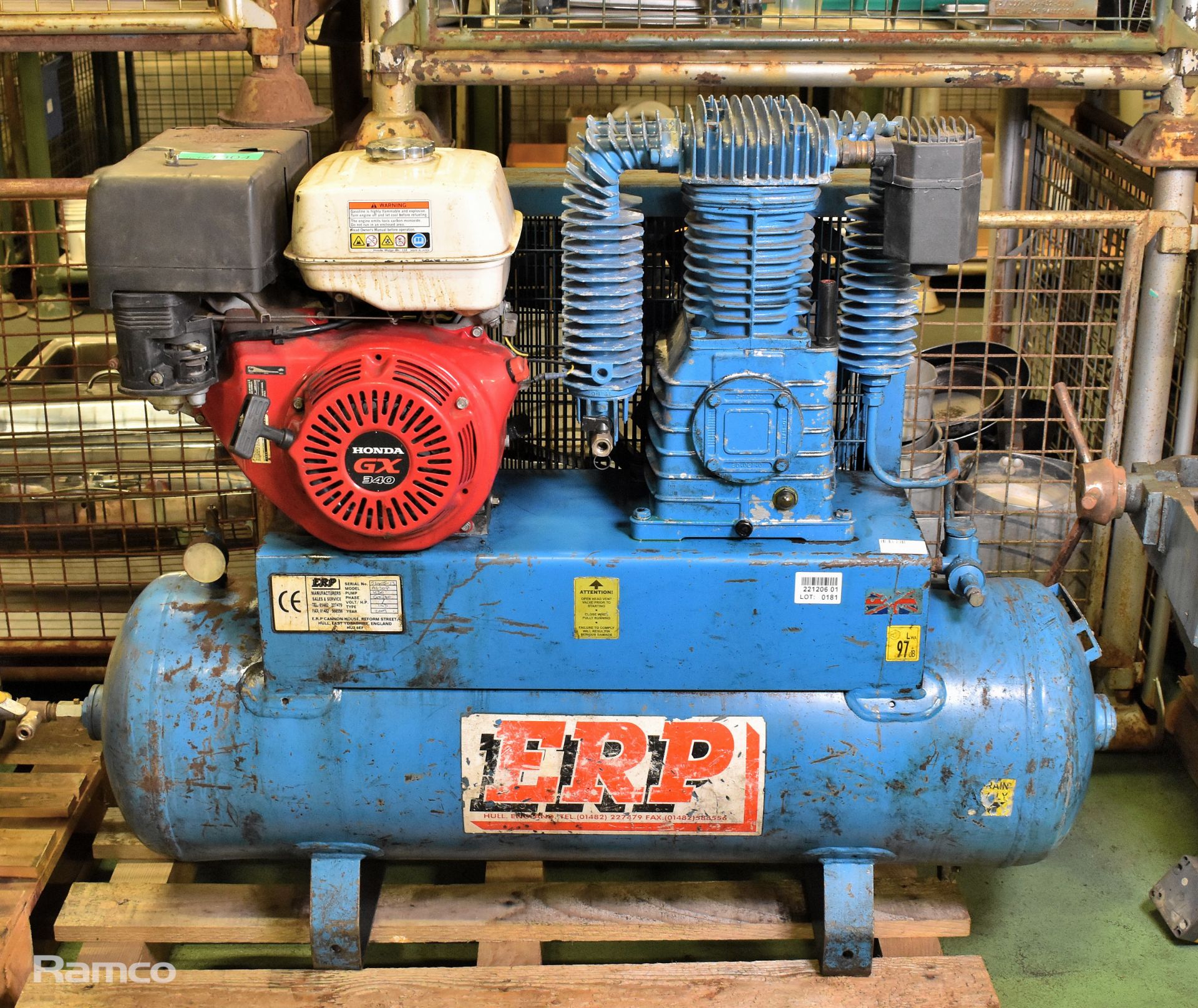 ERP AS30P Petrol air compressor 18 bar - 110 LT -with Honda Gx series 11HP engine - Image 7 of 11