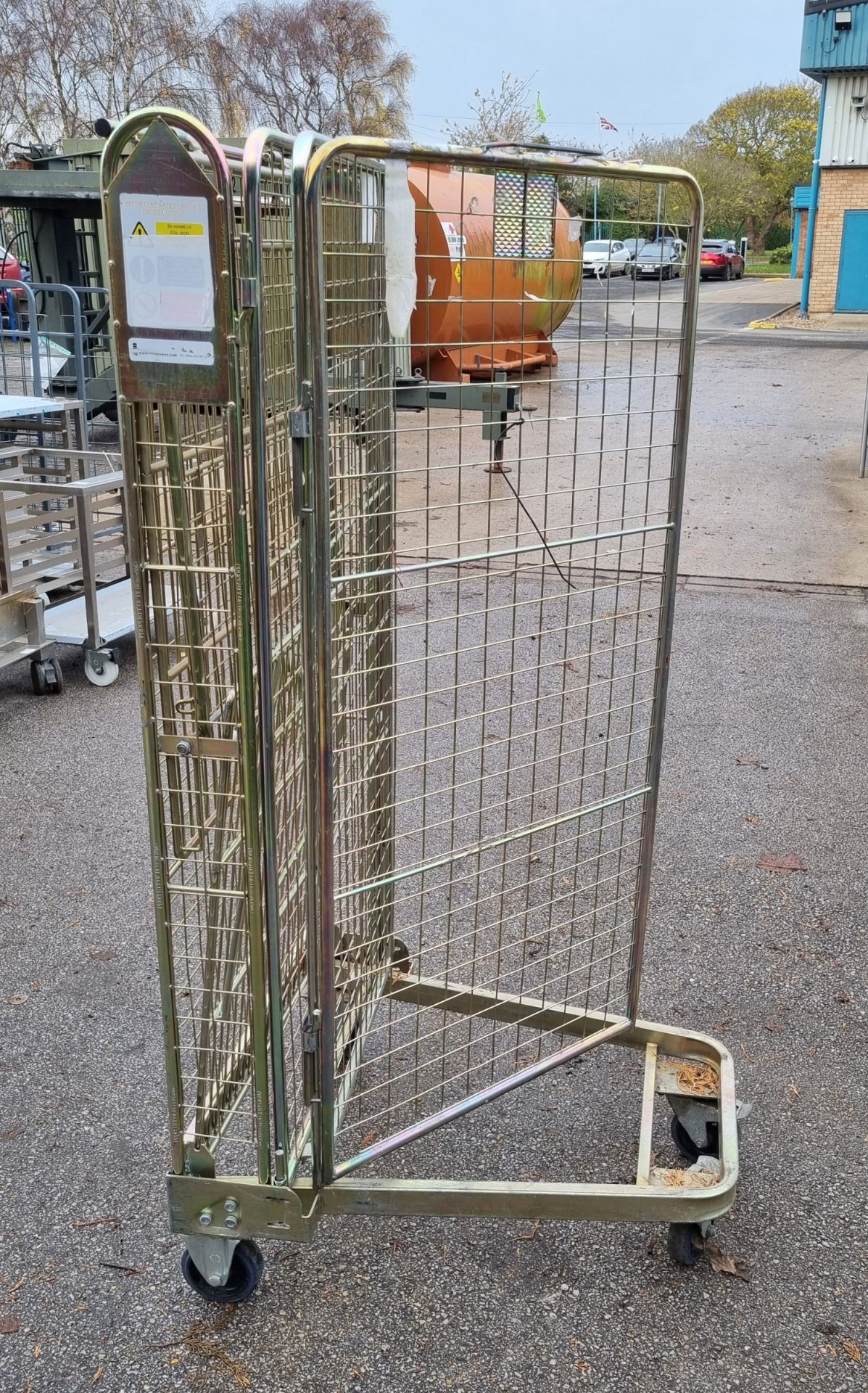 3x 4 sided roll cage trolley - 70x80x165cm - Image 2 of 3