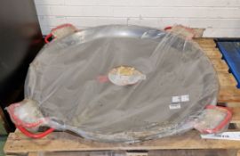 2x Polished steel paella pans - diameter: 100cm