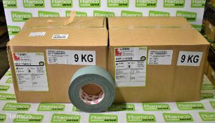 2x boxes of Scapa Green cloth fabric adhesive tape - 50mm width x 50m length 16 per box