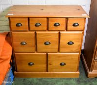 Solid wood 9 drawer chest of drawers - dimensions: 88x40x88cm