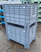 2x Kamasan plastic storage crates - L117 x W78 x H78cm