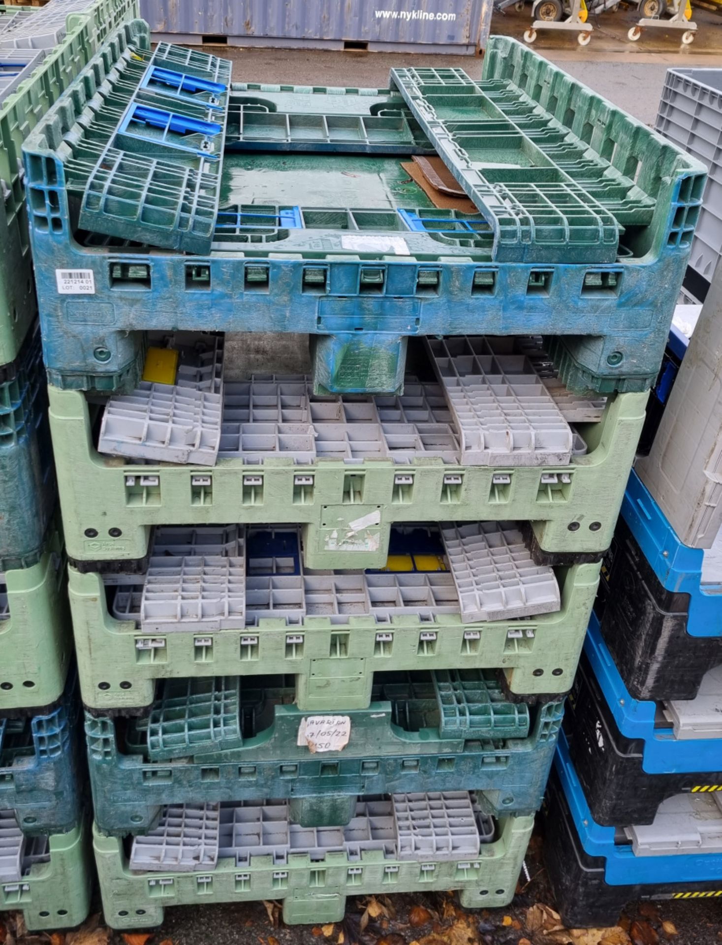 5x Collapsible plastic pallets - L120 x W100 x H59.5cm (H37.5cm when collapsed) - Bild 2 aus 7