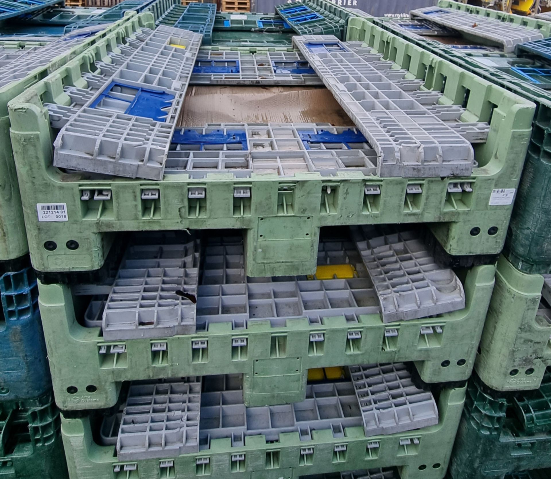 5x Collapsible plastic pallets - L120 x W100 x H59.5cm (H37.5cm when collapsed) - Image 2 of 6