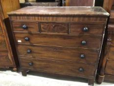 A Regency mahogany chest of drawers, fitted three short drawers above three graduated long