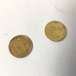 An 1872 half sovereign and a 1982 half sovereign