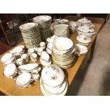 An extensive mid century Royal Copenhagen dinner service in Brown Rose pattern, complete with dinner