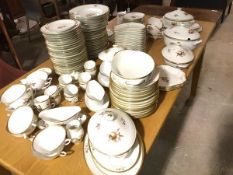 An extensive mid century Royal Copenhagen dinner service in Brown Rose pattern, complete with dinner