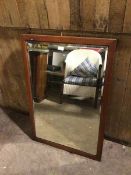 An Edwardian wall mirror, with rectangular bevelled plate (98cm x 66cm)