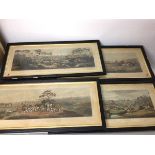 After Dean Walstenholme, a set of four late 19thc prints, Fox Hunting, engraved by Sutherland (